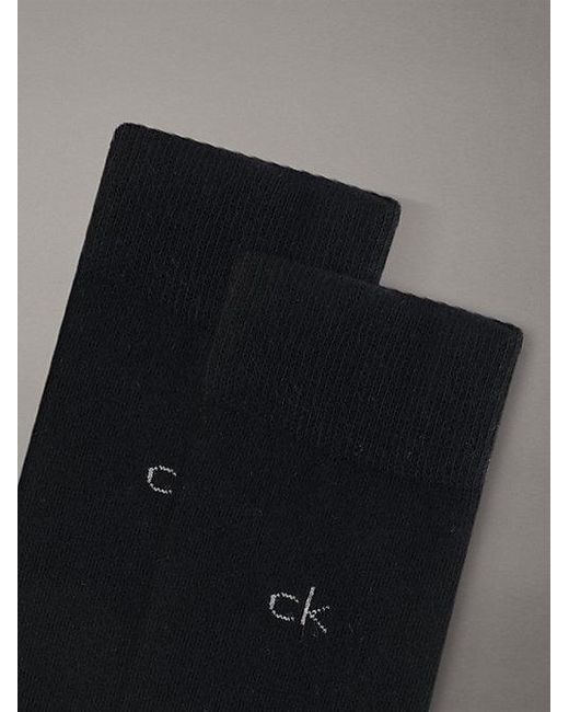 Calvin Klein Black 6 Pack Logo Crew Socks for men