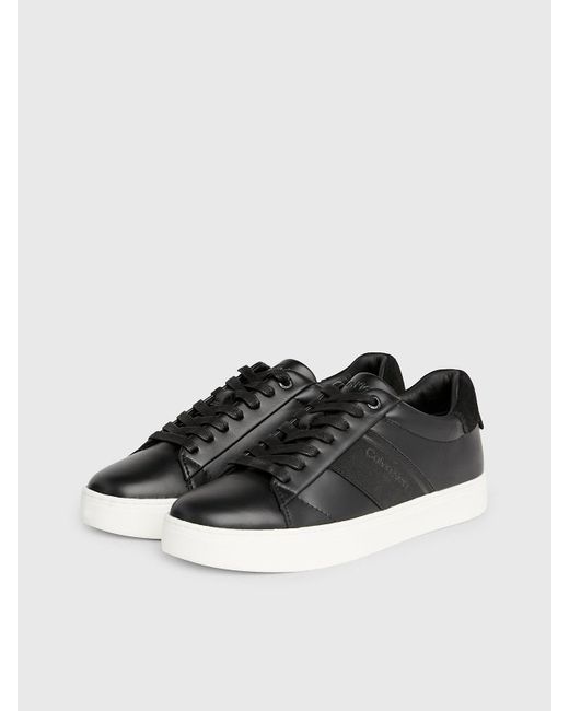 Calvin Klein Black Leather Trainers