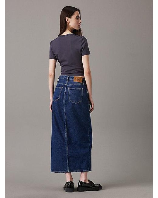 Calvin Klein Blue Denim-Maxirock