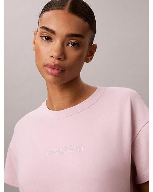 Calvin Klein Pink Relaxed T-Shirt Cotton Stretch Lounge