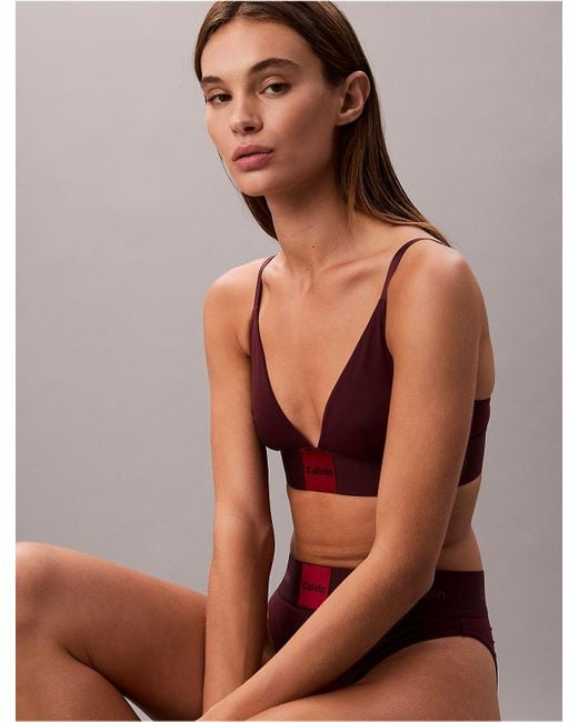 Calvin Klein Multicolor Modern Logo Unlined Triangle Bralette