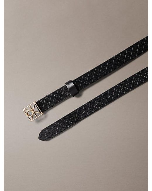 Calvin Klein Multicolor Full Grain Leather Emblem Logo Belt
