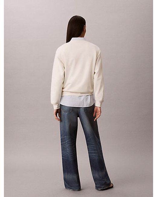 Calvin Klein Natural Jeans Cotton Terry Monogram Sweatshirt