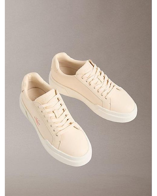 Calvin Klein Natural Leather Durable Traction Chunky Trainers