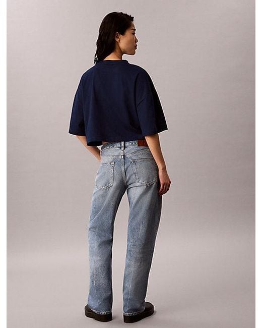 Calvin Klein Blue Jeans Denim Monologo Boxy T-Shirt
