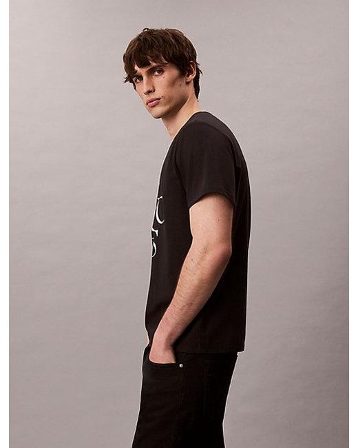 Calvin Klein Black Jeans Flagship Cities Graphic Relaxed T-Shirt for men