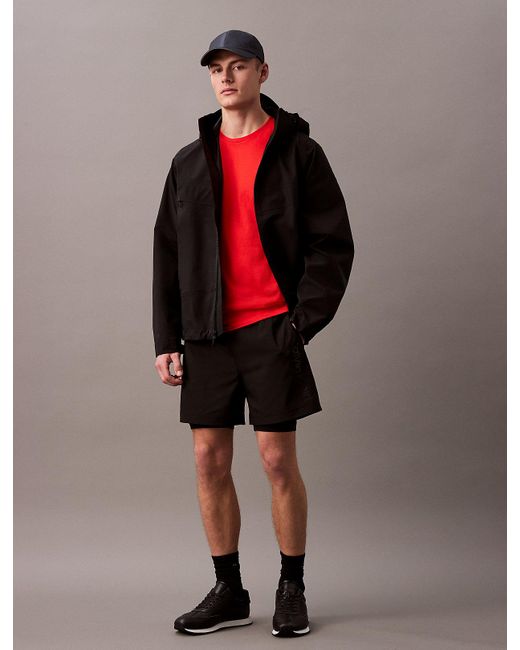 Calvin Klein Red 2-In-1 Gym Shorts for men