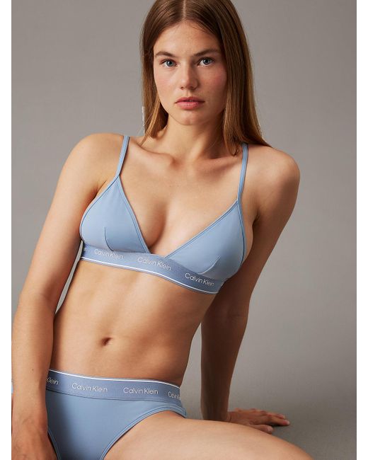 Haut De Maillot De Bain Triangle Calvin Klein en coloris Brown