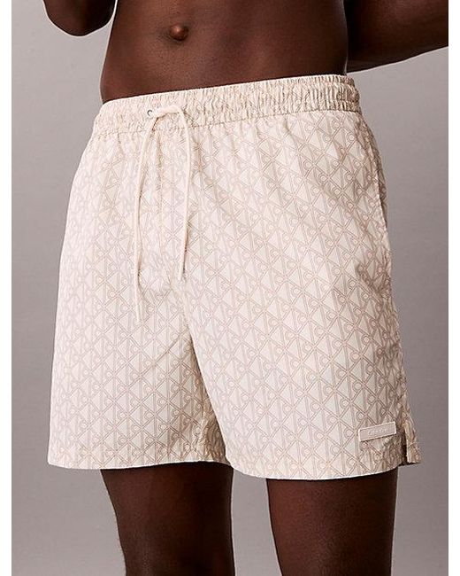 Calvin Klein Brown Medium Drawstring Swim Shorts Essentials for men