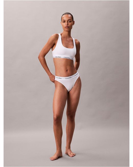 Calvin Klein White Icon Cotton Modal Unlined Bralette