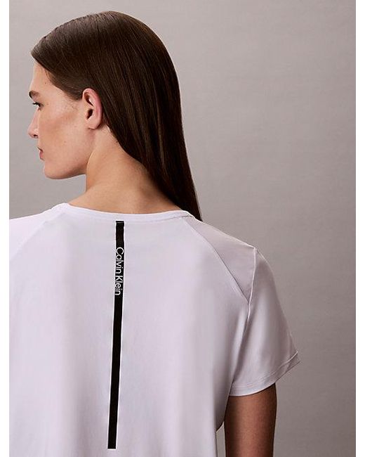 Calvin Klein White Schnell Trocknendes Performance-Gym-T-Shirt