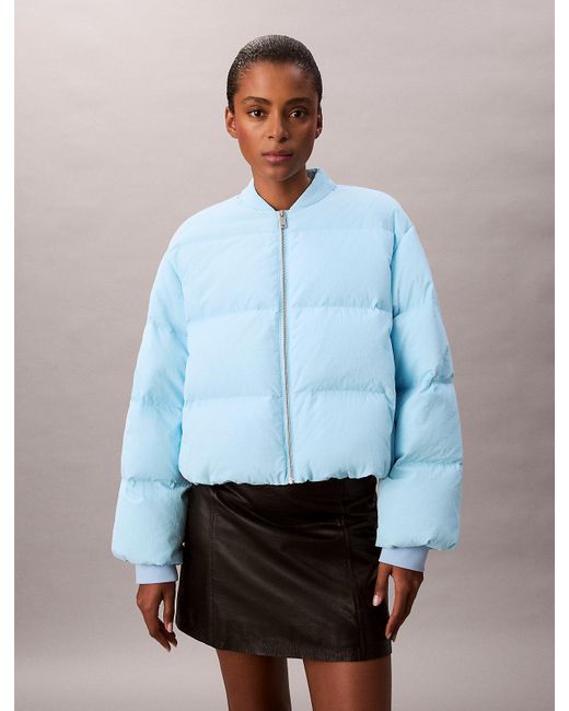 Calvin Klein Blue Short Down Puffer Jacket
