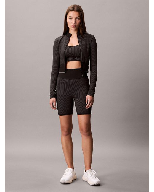 Calvin Klein Black Ribbed Tight Gym Shorts