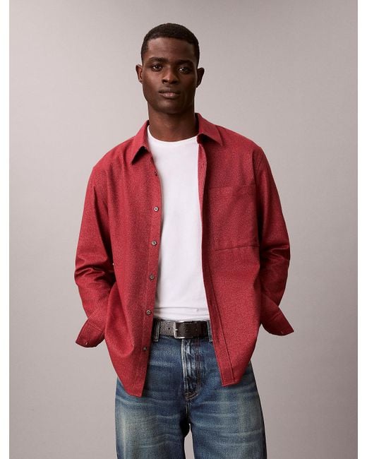 Camicia Button-Down di Calvin Klein in Red da Uomo