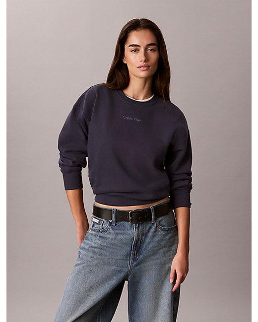 Calvin Klein Blue Sport French Terry Relaxed Sweatshirt