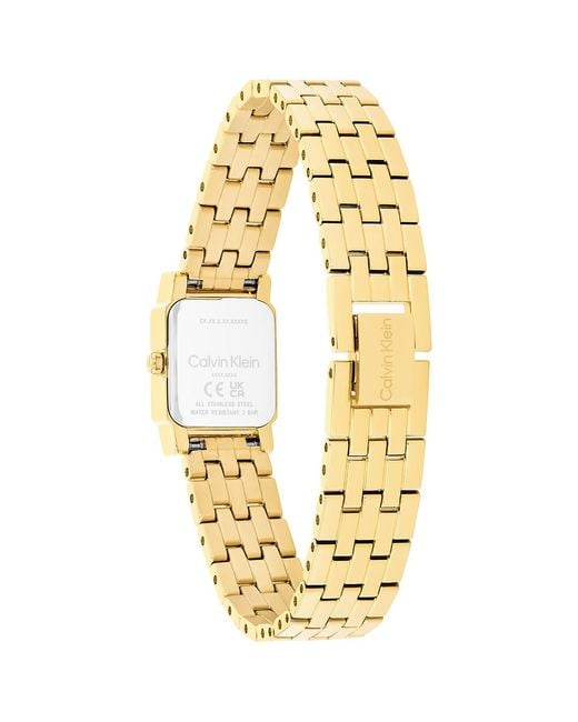 Calvin Klein Metallic Square Dial Link Bracelet Watch