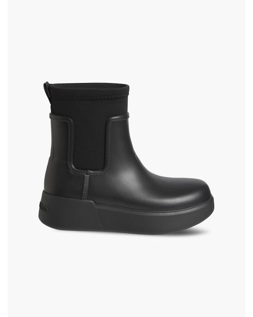 Calvin Klein Wedge Rain Boots in Black | Lyst UK
