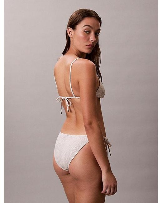 Calvin Klein Gray Tie Side Bikini Bottoms Essentials
