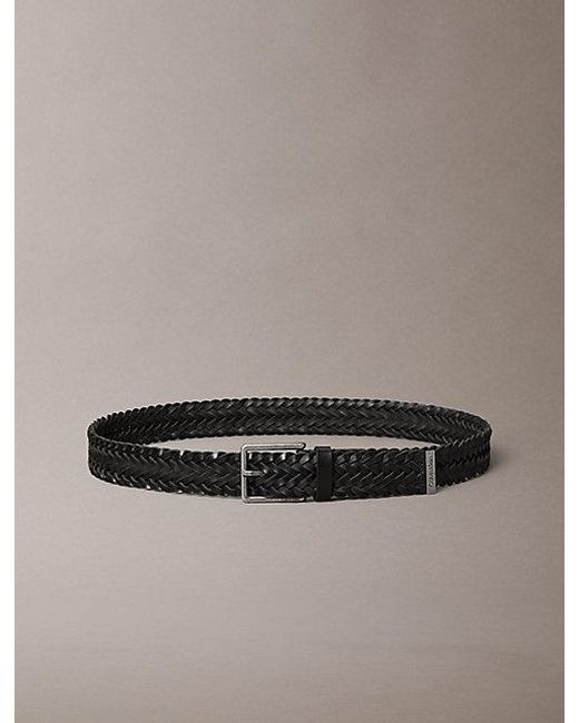 Calvin Klein Multicolor Braided Full-Grain Leather Belt for men