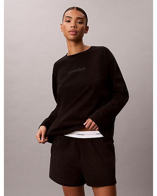 Calvin Klein Black Cotton Jersey Lounge Shorts