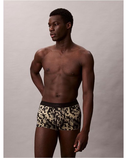 Calvin Klein Brown Ck Print Low Rise Trunk for men