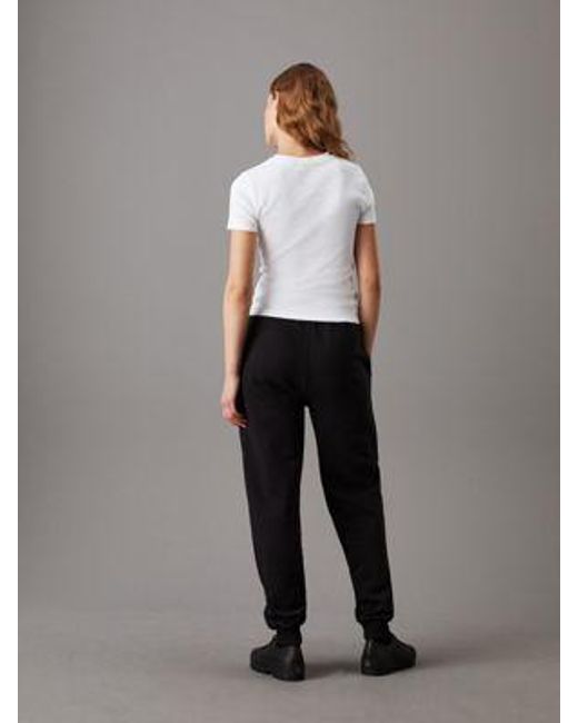Calvin Klein Black Lässige Monogramm-Jogginghose aus Fleece