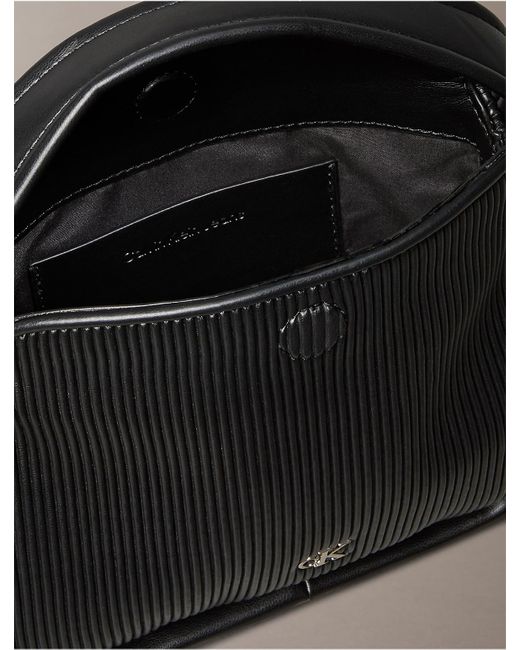 Calvin Klein Black Ribbed Top Flap Bag