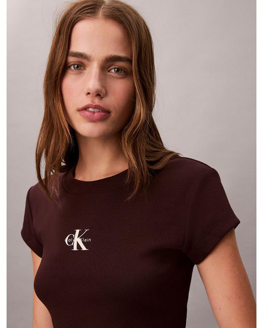 Calvin Klein Brown Monologo Baby Tee