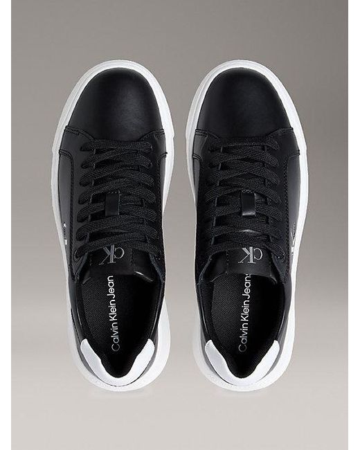 Calvin Klein Metallic Jeans Leather Trainers