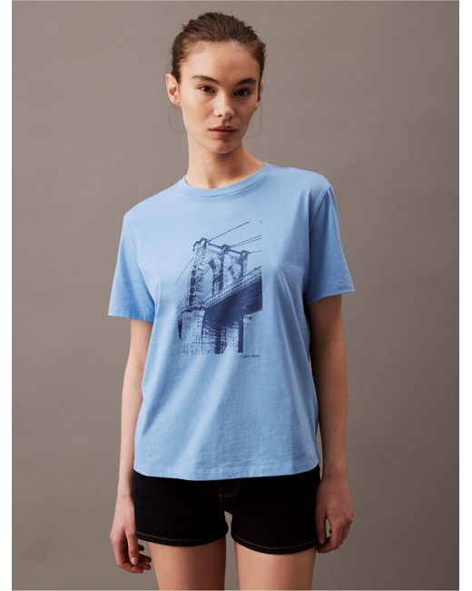 Calvin Klein Blue Brooklyn Bridge Classic T-shirt