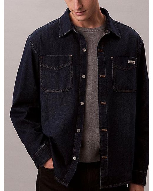 Calvin Klein 90's Denim Overhemdjack in het Blue voor heren