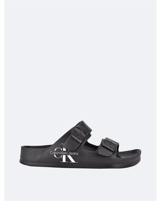 Calvin Klein White Zion Double Strap Slide Sandal for men