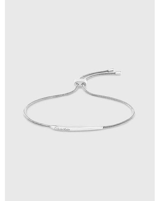 Calvin Klein White Adjustable Chain Bracelet