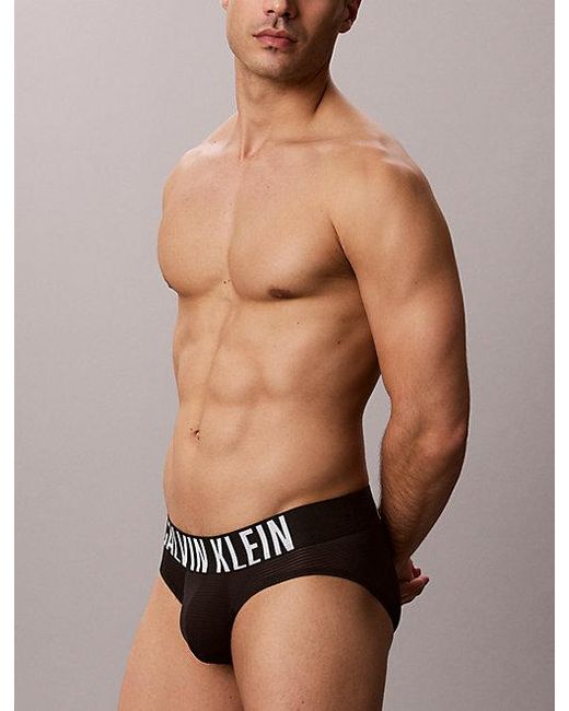 Calvin Klein Black 3 Pack Hip Briefs Intense Power Air for men