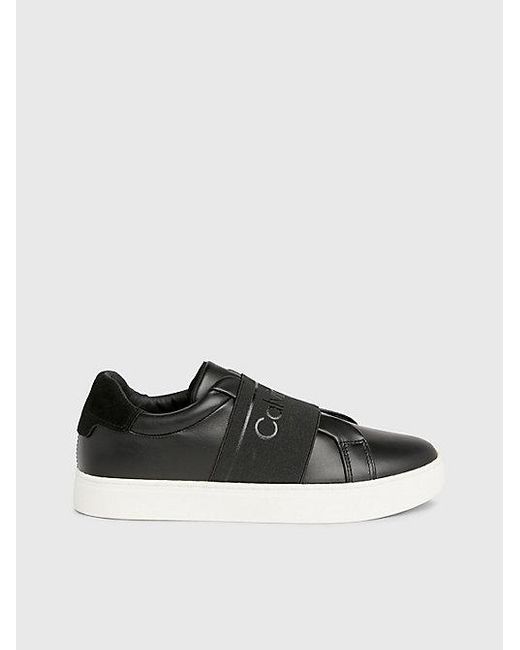Zapatos slip-on de piel Calvin Klein de color Black