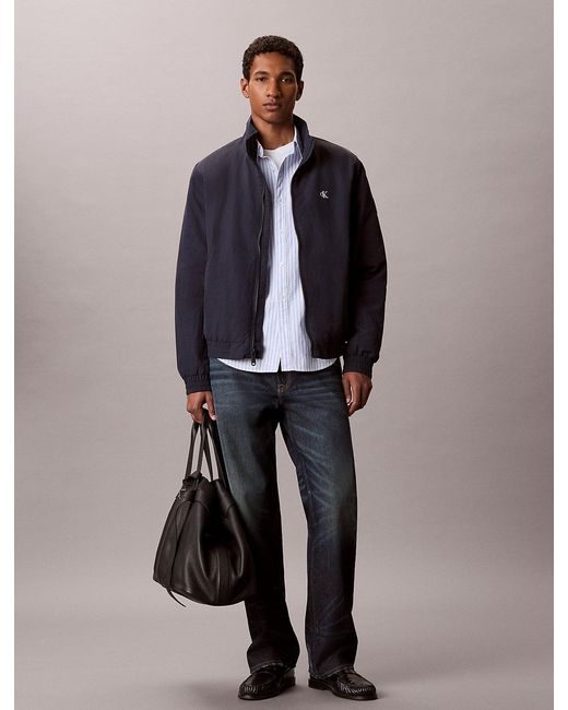 Calvin Klein Blue Padded Nylon Zip-Up Jacket for men