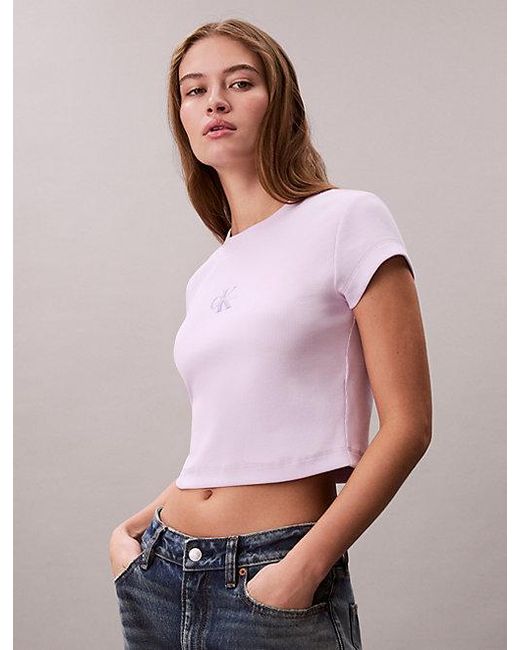Calvin Klein Purple Monologo Baby Tee
