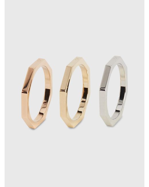 Calvin Klein White Modern 3-Piece Rings Set