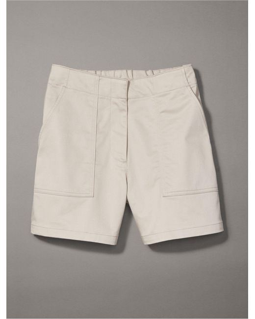 Calvin Klein Brown Cotton Sateen Shorts