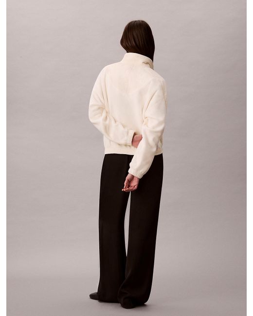 Calvin Klein Natural Polar Fleece Zip Neck Sweatshirt