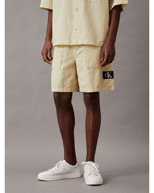 Calvin Klein Natural Cotton Linen Shorts for men