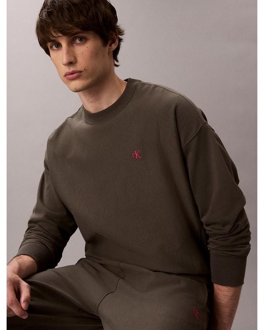 Felpa Dal Taglio Rilassato di Calvin Klein in Brown da Uomo