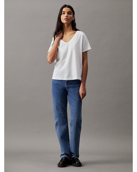 Calvin Klein Gray V-Neck T-Shirt