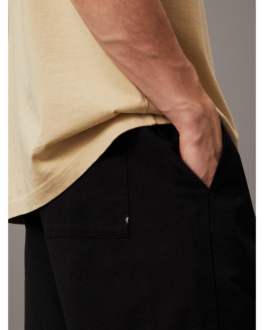 Calvin Klein Black Textured Cotton Shorts for men