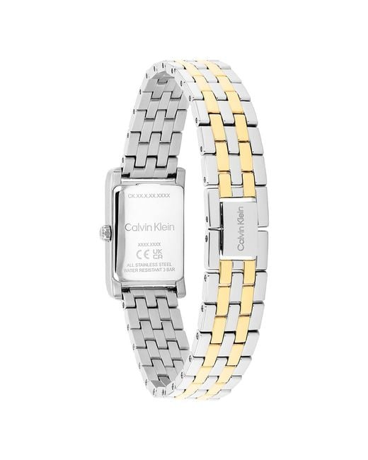 Calvin Klein Metallic Rectangle Dial Link Bracelet Watch