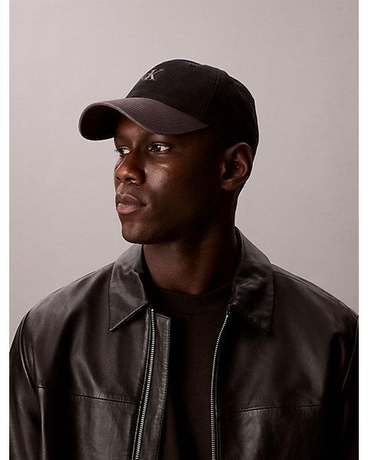 Calvin Klein Black Canvas Logo Embroidery Adjustable Cap for men