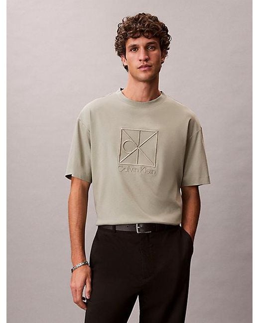 Calvin Klein Multicolor Relaxed Embroidered Logo T-Shirt for men