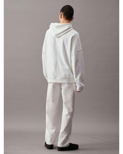 Calvin Klein Oversized Monogram Hoodie in het Gray voor heren