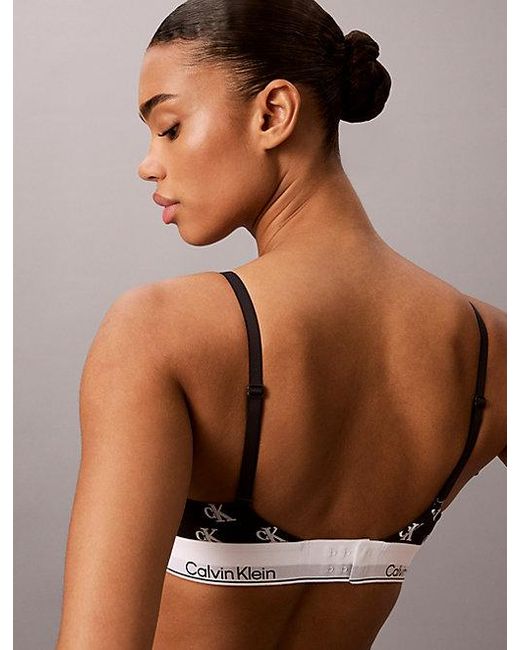 Calvin Klein Multicolor Lightly Lined Triangle Bralette Icon Cotton Modal