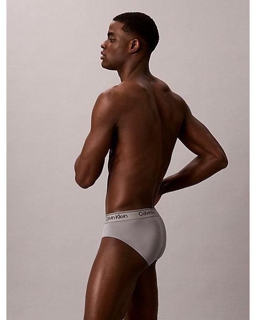 Calvin Klein Blue 3 Pack Hip Briefs Microfibre Stretch for men